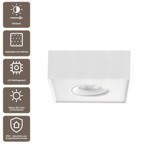 Artdelight Plafondlamp Brooklyn 1L - Wit