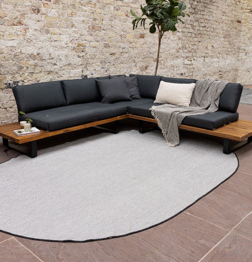 Buitenkleed Ovaal Mono - Zwart/Wit - Dubbelzijdig - EVA Interior - 200 x 290 cm