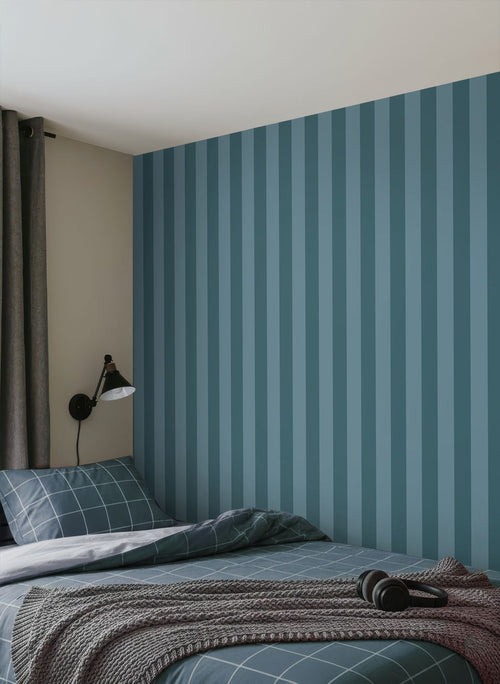 ESTAhome behang strepen donkerblauw - 50 x 900 cm - 131921