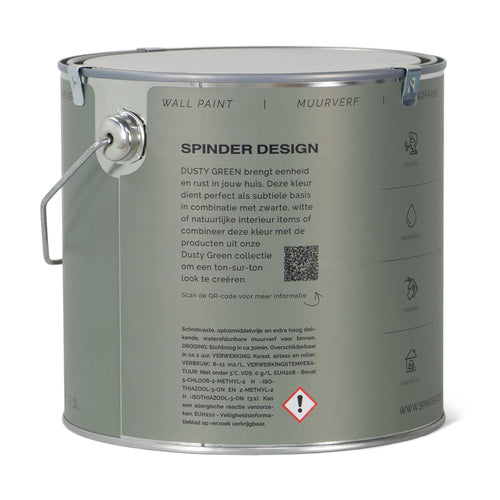 Spinder Design matte muurverf Wall Paint - Dusty Green - vtwonen shop