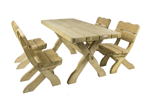 MaximaVida houten tuinset Provence 170 cm met 1 tafel en 4 stoelen - vtwonen shop