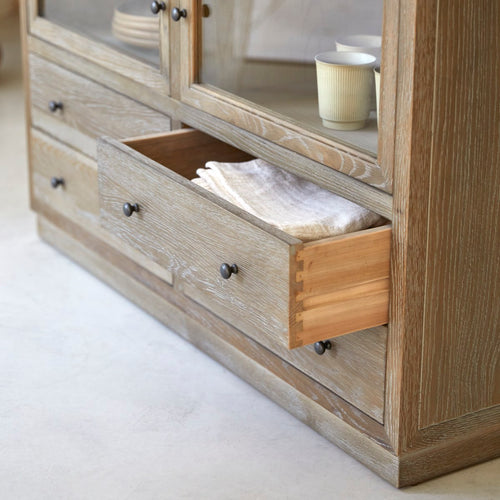 Tikamoon Eikenhouten buffetkast 110 cm - Grijs - vtwonen shop