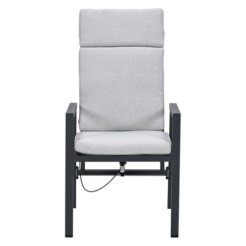 Garden Impressions Kasper tuinstoel verstelbaar donker grijs - 4 stuks