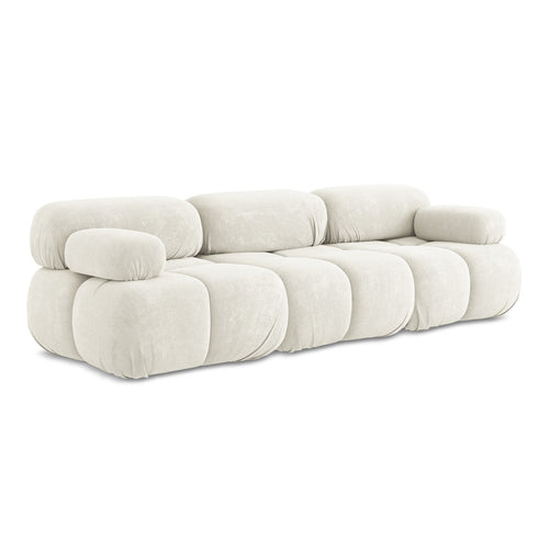 LaMiaSofa 3-zits bank Sanremo - chenille stof - wit - 285x96x70
