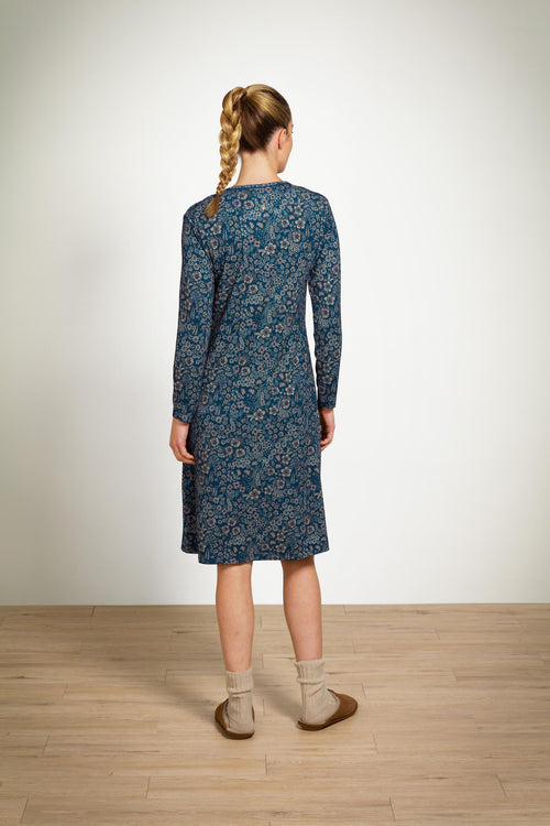 Pip Studio - Danai Nachthemd Lange Mouw Dames - Daisy Dreams - Blauw - XL - vtwonen shop