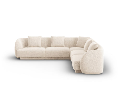 Cosmopolitan Design Symmetrische hoekbank Tulum 5-zits, chenille, lichtbeige - 255x255x70cm