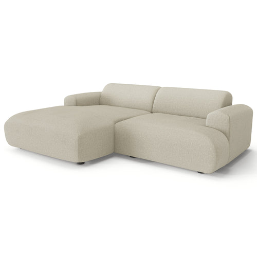 Sia Home - Linkerhoekbank MYRA - kruisbinding beige 266cm