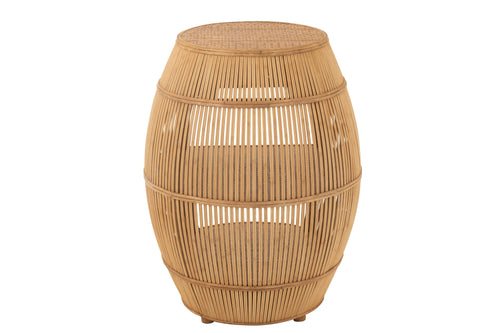 J-Line bartafel Barrel - jute/bamboe - naturel