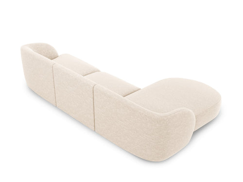 Micadoni linker hoekbank Miley 4-zits, chenille, lichtbeige - 156x255x70cm