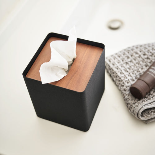 Yamazaki Tissuebox Vierkant - Rin - Zwart - vtwonen shop