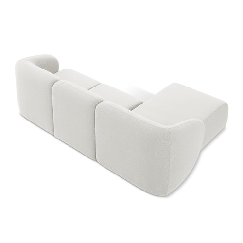 LaMiaSofa hoekbank links Cervo - bouclé - wit - 248x166x96