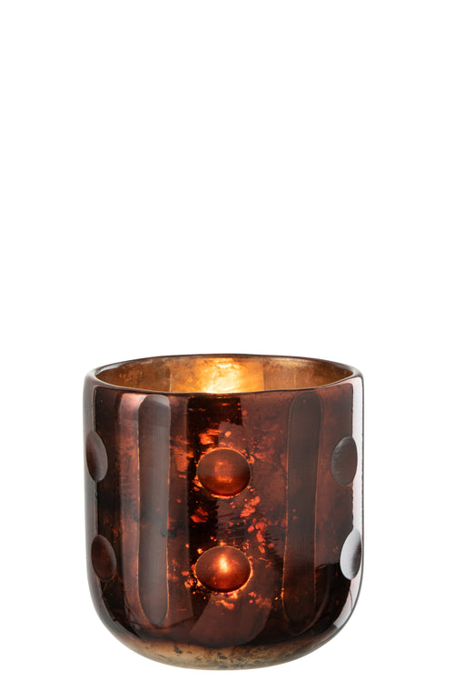 J-Line windlicht Coconut Cylinder - glas - bruin - vtwonen shop