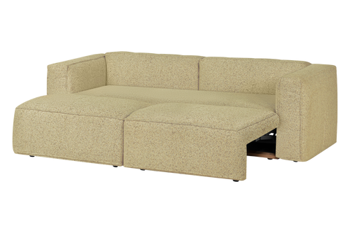 noo.ma Lobi 3-zits slaapbank - Pale Yellow Mélange, matras 140x190 cm