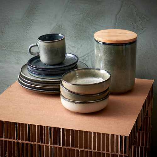 Salt & Pepper - Plat bord 20cm groen/blauw Meridian - Set van 4 - vtwonen shop