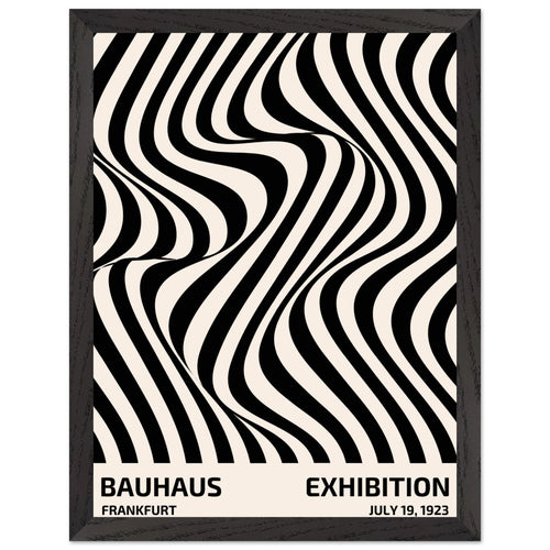 Artfulprints Poster met Lijst Bauhaus - Exhibition Frankfurt   - 30x40 cm - Zwart / Wit