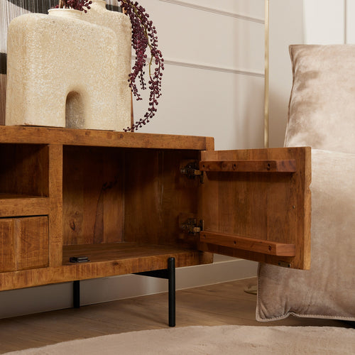 StarFurn Tv-Meubel Brandy - Naturel Mangohout - 180x40x55cm