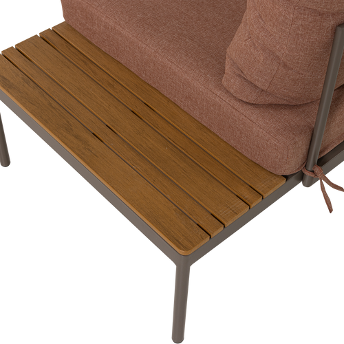 WOOOD loungeset Modulair tuin Zaro - Metaal/Polywood - Roze - 65x183x67