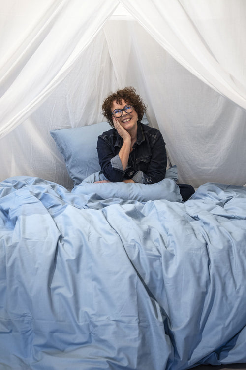 Ambiante Cotton Uni dekbedovertrek - Effen - Lits-Jumeaux XL - 260x200/220 cm - Blauw