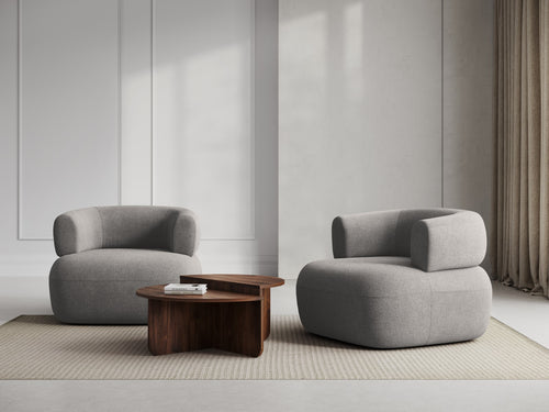 Micadoni Fauteuil Jenny boucle, lichtgrijs - 88x90x73cm