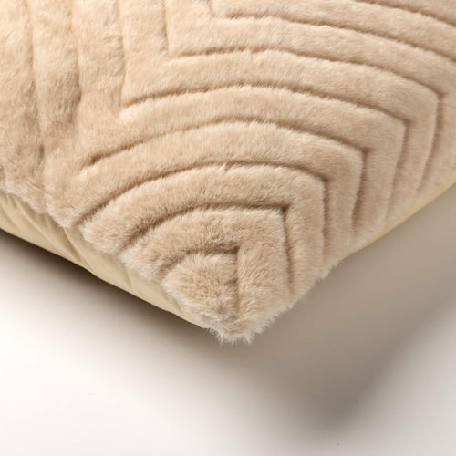 NEIL - kussenhoes 45x45 cm - bontlook - zigzagpatroon - Summer Sand - beige