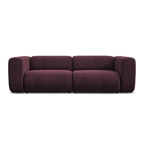 LaMiaSofa 3-zits bank Bari - chenille stof - bordeaux - 228x89x70