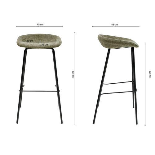 Kick barkruk Riga - 80cm - Groen - vtwonen shop