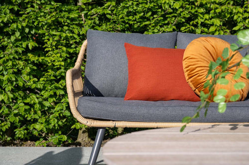 Margriet loungeset - 5-delig - carbon black -natural rotan-mystic grey