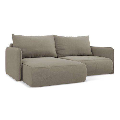 LaMiaSofa hoekbank links Palermo - textuurstof - donkerbeige - 207x148x86