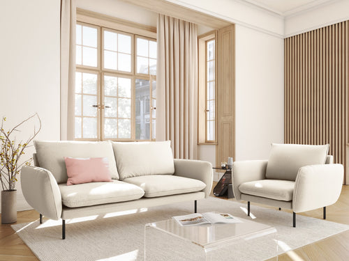 Cosmopolitan Design Bank Vienna 2-zits, boucle, beige - 92x160x95cm