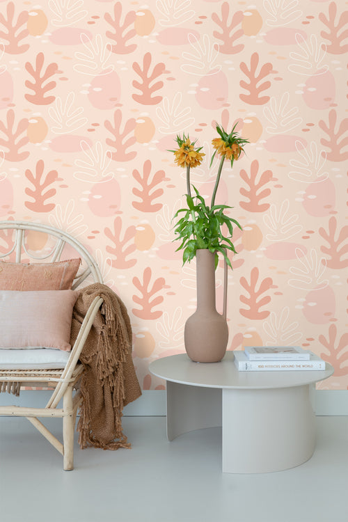 ESTAhome behang koraal zacht roze - 50 x 900 cm - 139541