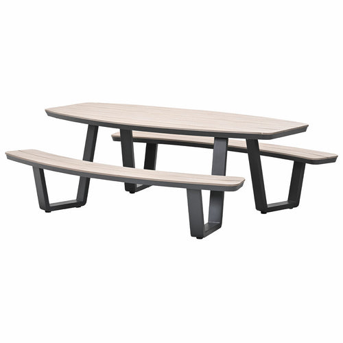 Garden Impressions picknicktafels Sarria donker grijs - vironwood - 220x193 cm - vtwonen shop