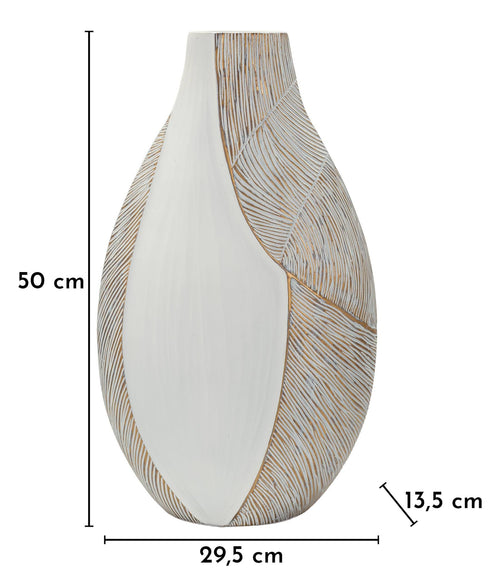 Mauro Ferretti vaas - 29,5x13,5x50 cm - wit