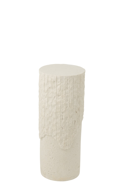 J-Line decoratie Sokkel Rocky Reliëf - polyresin - wit - small