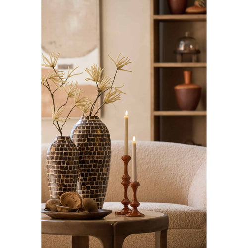 Light & Living vaas Tudela - bruin - Ø17cm