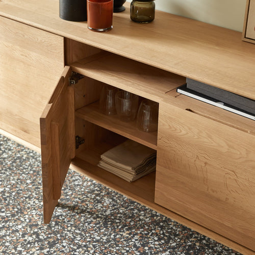 Tikamoon Dressoir van massief eikenhout 180 cm - Naturel