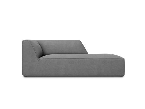 Micadoni rechter chaise longue Ruby structurele stof, grijs - 180x93x69cm