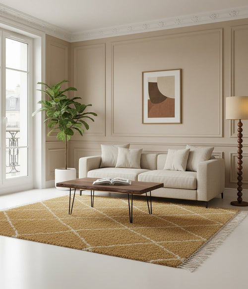 AFK Living vloerkleed Tigris - zeer zacht - geel - 160 x 230 cm