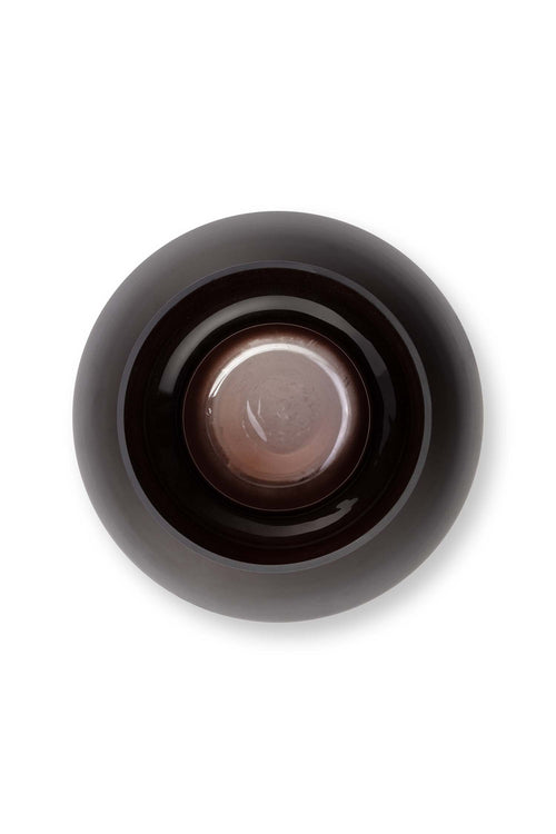 vtwonen - Vaas Rond - Glas - Chocoladebruin - 23x26 cm
