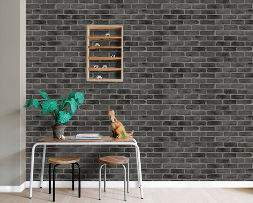 ESTAhome behang bakstenen zwart - 53 cm x 10.05 m - 139138 - vtwonen shop