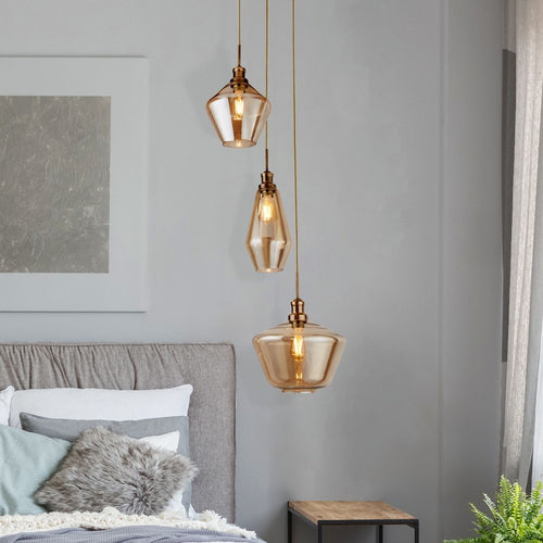 Searchlight MIA - 3-lichts cluster hangend plafond van champagneglas