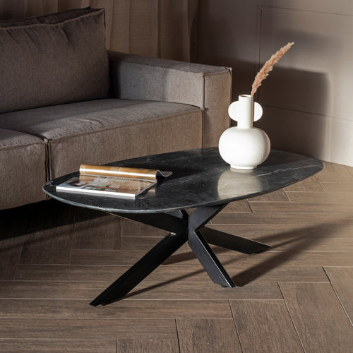 Giga Meubel Salontafel Richy - Zwart Marmer - 120x70x38cm - vtwonen shop