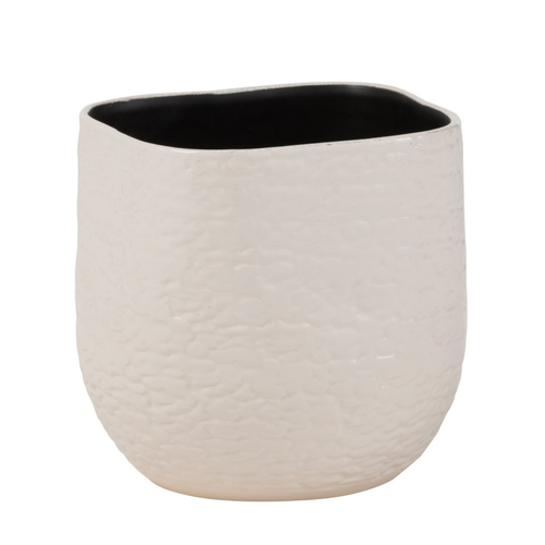 J-Line bloempot Audrey - keramiek - wit - medium - Ø 22.5 cm - vtwonen shop