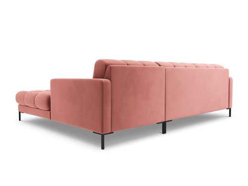 Cosmopolitan Design rechter hoekbank Bali 5-zits, flueel, roze - 185x293x75cm
