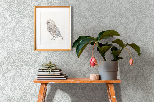 A.S. Création behang bloemen grijs, zilver en wit - 53 cm x 10.05 m - AS-388312