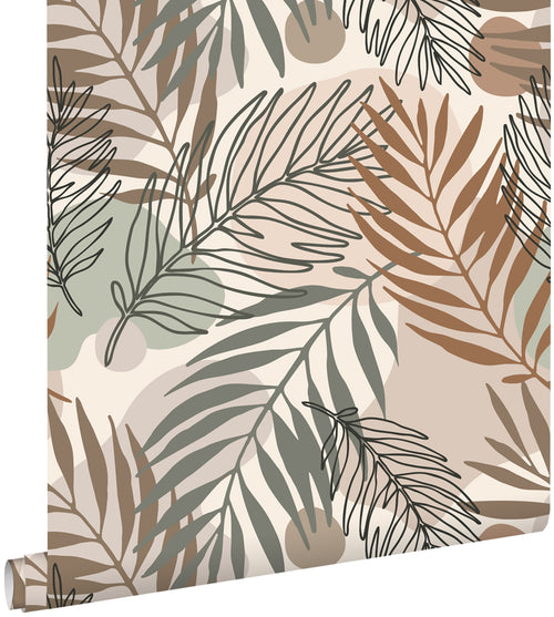 ESTAhome behang bladeren beige en vergrijsd groen - 50 x 900 cm - 139822 - vtwonen shop