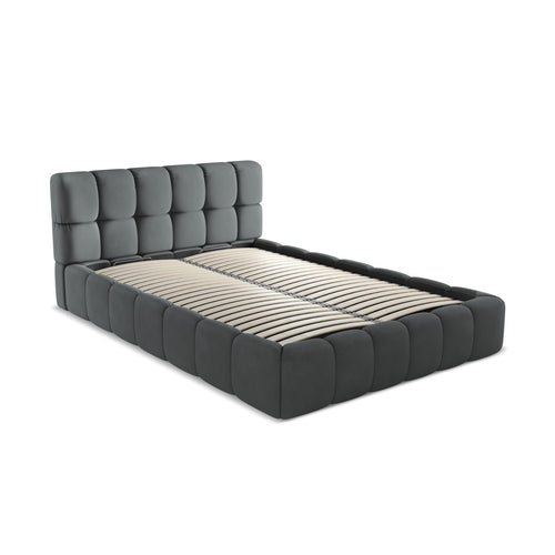 LaMiaSofa Bed met opbergruimte Roma - chenille stof - grafiet - 160x228x82