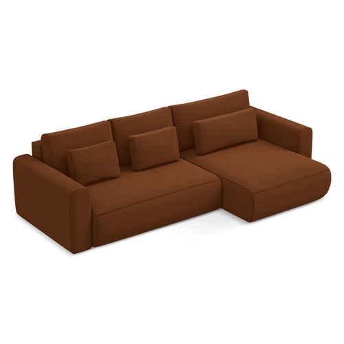 LaMiaSofa hoekbank rechts Perugia - velours - terracotta - 278x149x82