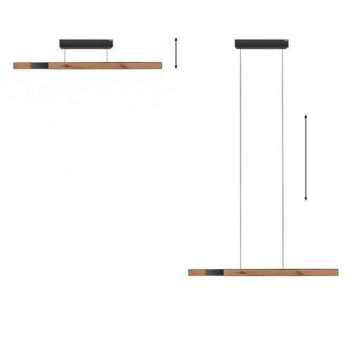 Neuhaus PURE hanglamp e-Lift - 3 lichts - 200  x 240   cm - zwart hout - vtwonen shop