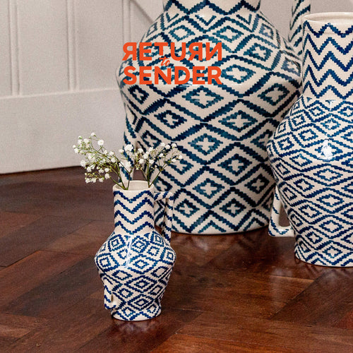 Return to Sender Vaas 15 cm Waves print handgeschilderd met handvat