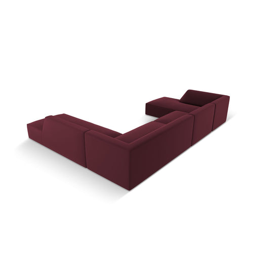 Cosmopolitan Design - Modulaire panoramische hoekbank rechts Siena 7-zits, imitatieleer bordeaux - 273x366x69cm